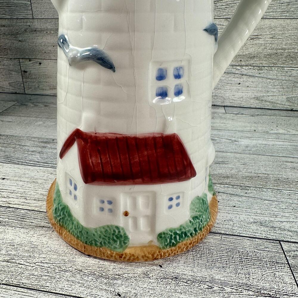 Flowers Inc Balloons Lighthouse Pitcher Ceramic Hand Painted Nautical Decor 13 - Picture 11 of 11